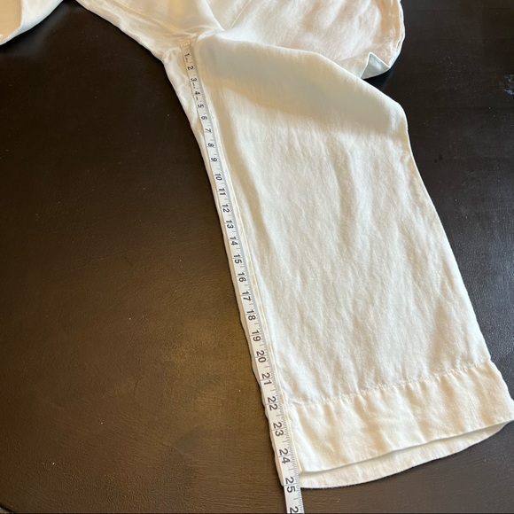 J. JILL White Linen Cropped Pants Size Large - Picture 9 of 15